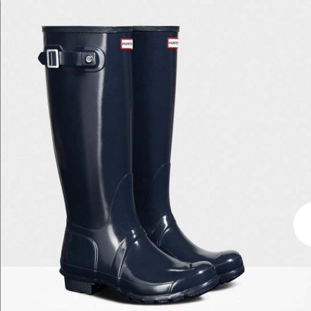 Women's Original Tall Gloss Rain Boots in Navy